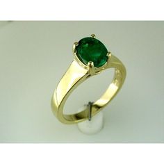 Radiant 14K Yellow Gold Emerald Ring - 0.95 Carat Oval Gemstone Green Emerald Oval Cabochon Ring For Wedding, Green Oval Cabochon Emerald Ring For Wedding, Classic Oval Cabochon Emerald Ring, Classic Green Emerald Oval Cabochon Ring, Luxury Emerald Ring With Oval Cabochon Center Stone, Classic Green Oval Cabochon Emerald Ring, Formal Oval Cabochon Emerald Ring For May, Emerald Ring With Oval Cabochon Center Stone, Emerald Oval Cabochon Ring With Center Stone