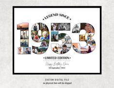 legend since 1953, 70 birthday personalised photo gift, born in 1953 birthday photo gift 1953 Birthday Party Ideas, 70 Birthday Gift Ideas For Men, Born In 1953 Birthday, 70 Birthday Gift Ideas, 70th Birthday Party Decor, 70 Birthday Party Ideas For Men, 40th Birthday Picture Collage Ideas, 30th Birthday Picture Collage, 50th Birthday Photo Collage