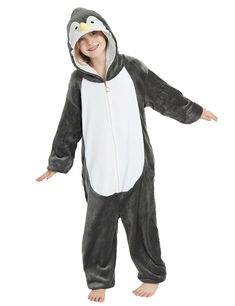 PRICES MAY VARY. Soft plush fleece fabric provides comfort and warmth Zipper closure and built-in pockets add convenience Adorable penguin hood with eyes, nose and tail for playful style Perfect for Halloween, Christmas, cosplay parties, and loungewear Available in sizes for kids 3'11in-4'11in tall Hooded Onesie For Costume Party In Winter, Hooded Onesie For Winter Costume Party, Winter Hooded Onesie For Costume Party, Winter Costume Party Hooded Onesie, Long Sleeve Onesie For Winter Cosplay, Long Sleeve Onesie For Cosplay In Winter, Winter Long Sleeve Onesie For Cosplay, Cute Winter Onesie For Sleep, Hooded Halloween Sleepwear