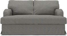 a gray and black striped chair on a white background