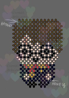 an image of a skull made out of many different colored dots on a gray background