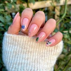 7. Whimsical Christmas Icons on Nude Nails Nails Aesthetics, Holiday Nails Easy, Festive Holiday Nails, Christmas Nail Ideas, Festive Nail Art, Holiday Nail Designs, Nail Design Inspiration