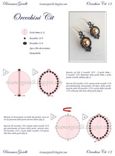 the instructions for how to make an earring with pearls, beads and other accessories