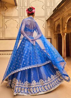 Blue Embroidered Brocade Lehenga – Lashkaraa Eid Brocade Sets With Intricate Embroidery, Net Embroidered Lehenga For Reception, Brocade Salwar Kameez With Intricate Embroidery For Reception, Intricately Embroidered Net Sharara For Navratri, Net Sharara With Intricate Embroidery For Navratri, Designer Net Choli For Eid, Fitted Net Sharara With Intricate Embroidery, Eid Lehenga With Intricate Embroidery On Net, Eid Lehenga With Intricate Embroidery And Net Material