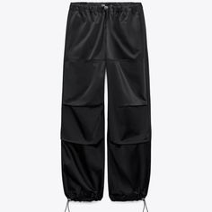 Never Worn. Tag Still On Pants. Adjustable Waist And Lower Leg Via Drawstring. Smooth Material. Great To Dress Up With A Cute Heel Or Casual With Sneakers. Cheap Trendy Adidas Bottoms, Satin Parachute Pants, Draw String Cargo Pants, Nike Joggers In Store, Zara Cargo Joggers, Parachute Pants Outfit, Zara Brand, Pleather Pants, Wrap Pants