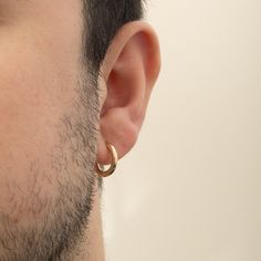 Hoop Earrings For Men, 14K Real Solid Yellow Gold Earring, Mens Huggie Earrings, 2.5 mm Thick, Men Jewelry, Tiny Earrings, Boyfriend Gifts Material: Solid Gold (no gold filled or no gold plated material) Available Gold Karat: 14K (585) Available Gold Color: Yellow Width: 2.5 mm Outer diameter: 15.5 mm Inner diameter: 10.5 mm The sizes may differ slightly due to handwork.   M o r e  *  F r o m  *  U s   Goldstore Jewelry - https://etsy.me/3gHtcrZ * Editor's Pick - https://etsy.me/3CCLlmm * Cremat Mens Hoop Earrings, Man Earrings, Hoop Earrings For Men, Mens Earrings Hoop, Urn Jewelry, Earrings For Men, Tiny Earrings, Gold Earrings Designs, Chain Extenders