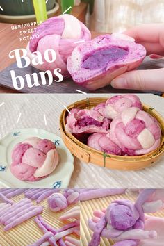 this is an image of how to make purple buns