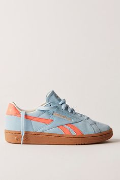 Colorful Sneakers, Reebok Sneakers, Reebok Club C, Club C, Shoe Inspo, Reebok Shoes, Swag Shoes, Leather Accents, Blue Sneakers