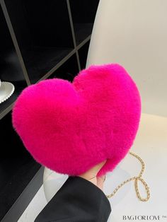 BagForLove - Chic Heart-Shaped Fuzzy Decor Chain Novelty Bag - Fashionable and Unique Product Description Color Hot Pink Type Novelty Bag Bag Size Small Style Casual Strap Type Chain Pattern Type Plain Closure Type Zipper Composition 100% Polyester Material Fabric Size Chart INCH CM Strap Length Bag Length Bag Width Bag Height 40.6 inch 9.1 inch 1.2 inch 7.9 inch Strap Length Bag Length Bag Width Bag Height 103 cm 23 cm 3 cm 20 cm Details Pictures Similar Products h2 { text-align: center; } /* æ¢è¡ */ li{ white-space: normal; word-break: break-all; word-wrap: break-word; } .red-box { width: 100%; display: flex; flex-direction: row; flex-wrap: wrap; justify-content: center; } .red-box > div { width: 190px; height: 250px; margin: 10px; } .red-box > div > a > img { width: 190px; height: 250 Pink Heart-shaped Shoulder Bag For Party, Pink Heart-shaped Bag For Party, Pink Heart-shaped Evening Bag, Pink Heart-shaped Evening Shoulder Bag, Heart-shaped Shoulder Bag With Chain Strap For Party, Heart-shaped Party Shoulder Bag With Chain Strap, Chain Pattern, Novelty Bags, Word Wrap