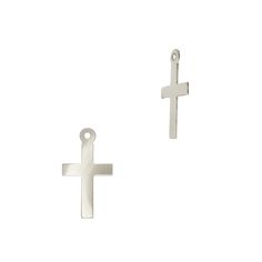 14X8mm Cross Sterling Silver Cross, Silver Cross, Metallic Silver