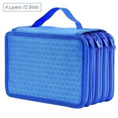 TSV 72-slot large-capacity pencil case adopts an independent elastic support design so that various items can be placed in an orderly manner. A portable pencil storage case can be easily carried anywhere for travel or outdoor work. Don't hesitate, come and take it home!! Size: 7.87 x 5.51 x 3.54inch (200 x 140 x 90 mm) with 4 layers (11.5 oz).  Color: Blue. Rectangular Pencil Case With Card Slots For School, Blue School Organizer With Pen Slots, Blue School Organizers With Pen Slots, Blue Educational Stationery For School, Educational Blue Stationery For School, Rectangular Blue School Stationery, Blue Pencil Case With Zipper For School, Blue Pencil Case For Back To School Organization, Blue Rectangular Pencil Case For Back To School