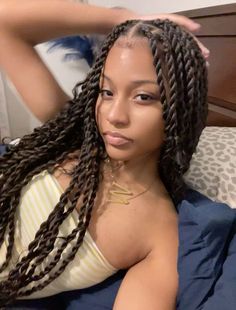 Island Twist Braids Hairstyles, Goddess Island Twist, Classy Box Braids, Brown Twists With Curls, Two Strand Twist Weave, Color 30 Twists, Senagalize Twists, Brown Braid Hairstyles, Long Hair Twist Styles