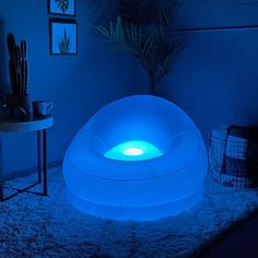 Illuminated Color Changing LED RGBW Inflatable Sofa Inflatable Chair, Inflatable Sofa, Neon Room, Chair Size, Cama King, Upholstered Accent Chairs, Dreamy Room, Dream Room Inspiration, Color Changing Led