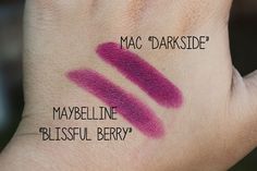 Viva La Fashion I Beauty + Life Style Blog: Drugstore Dupes: MAC "Darkside" Lipstick vs. Maybelline "Blissful Berry" Lipstick Pouty Face, Mac Velvet Teddy, Drugstore Lipstick, Makeup Brush Case, Cheap Makeup, The Beauty Department, Makeup Guide, High End Makeup