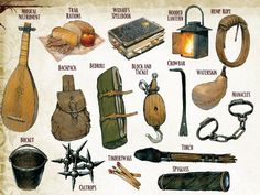 an image of various items that are in the book harry potter's hogwarts