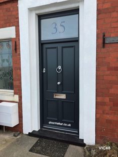 a black front door with the number 35 on it