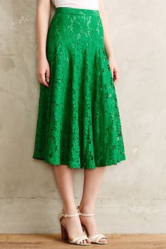 Church Skirts, Rok Midi, Australian Style, Lace Midi Skirt, Corporate Wear, Lace Midi, Green Skirt, Anthropology, Look Chic