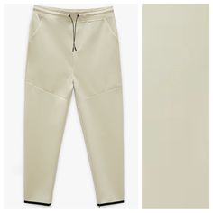 Nwt. Zara Man Cream Joggers/Sweatpants With Adjustable Elastic Drawstring Waist, Side Pockets And Back Welt Pocket, Ribbed Cuffs. Size L. Ref. 2888/422. M Beige Athleisure Sweatpants With Pockets, Beige Athleisure Sweatpants For Spring, Spring Beige Athleisure Sweatpants, Cream Sweatpants With Pockets, Cream Stretch Athleisure Bottoms, Stretch Athleisure Cream Bottoms, Cream Stretch Bottoms For Athleisure, Beige Athleisure Sports Pants, Beige Casual Sports Pants