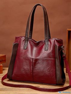 OrcaJump - Femmes Sac en Cuir Tote Handbags, Crossbody Bag, Poignée Supérieure et Fermeture é Wallet Case, Tote Handbags, Bags Handbags, Pu Leather, Wallets, Crossbody Bag, Wine, Wallet, Handbags