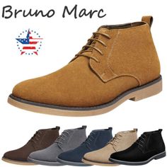 Trendy Fashion Bruno Marc Men's Chukka Boots Suede Leather Lace Up Desert Oxford Chelsea Shoes, Mens Shoes Casual Brown Pointed Toe Dress Shoes, Casual Dress Shoes With Pointed Toe And Stitched Sole, Casual Pointed Toe Lace-up Faux Leather Shoes, Casual Faux Leather Lace-up Shoes With Pointed Toe, Casual Suede Martin Boots With Leather Sole, Casual Leather Lace-up Shoes With Pointed Toe, Brown Suede Dress Shoes With Flat Heel, Synthetic Leather Shoes With Flat Heel For Fall, Fall Synthetic Leather Shoes With Flat Heel