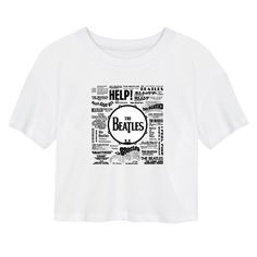 Keep your look in tune with this juniors' Beatles cropped short sleeve tee. Keep your look in tune with this juniors' Beatles cropped short sleeve tee. Crewneck Short sleevesFABRIC & CARE Cotton, polyester Machine wash Imported Size: X Large. Color: White. Gender: female. Age Group: kids. Pattern: Graphic. Material: Cotton Blend. Band Merch Cropped T-shirt For Summer, Summer Band Merch Cropped T-shirt With Short Sleeves, Summer Band Merch Cropped T-shirt, Band Merch Cropped T-shirt With Letter Print, The Beatles Help, Beatles Yellow, Graphic Material, Kids Pattern, Cropped Tee