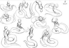 some sketches of people sitting and standing in different positions with their feet spread out to the side