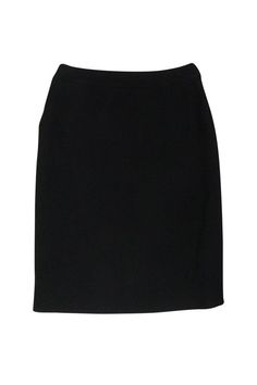 Current Boutique-Oscar de la Renta - Black Wool Skirt Sz 4 Elegant Solid Mini Skirt With Pockets, Classic Mini Skirt With Pockets For Work, Classic Midi Skirt With Pockets, Workwear Skirt With Side Pockets, Office Pencil Skirt With Pockets, Solid Pencil Skirt With Pockets For Office, Solid Color Pencil Skirt With Pockets For Office, Pencil Skirt With Pockets For The Office, Classic Office Skirt With Pockets