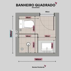 a bathroom with a toilet, sink and bathtub in the floor plan for an apartment