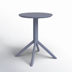 a round table with two legs and a circular top, on a white background is shown