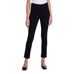 Vince cigarette pants in stretch cotton-blend. Back welt pockets. High-rise. Slim fit through straight legs. Ankle length. Hook/zip fly; belt loops. Cotton/nylon/spandex. Machine wash. Made in Italy. Japanese Denim, Welt Pockets, Silk Blouse, Cashmere Sweaters, Welt Pocket, Stretch Cotton, Ankle Length, Neiman Marcus, Tops Designs