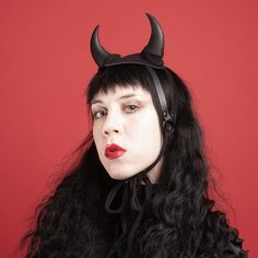 Devil Horns, Back Of The Head, Gothic Accessories, Gothic Aesthetic, Black Vegan, Les Miserables, Black Matte, Diy Inspiration, Gothic Fashion