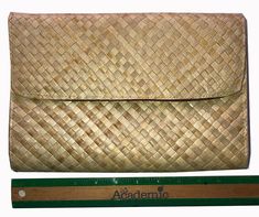 Hawaiian Lauhala Clutches/Handbags are approximately: -10.5" x 7" x 1". with brown satin lining, magnetic closure and two inside pocket.  This auction is for ONE BAG. We do have the natural beige, brown or black, please let us know which one you are buying. Please check it out our store for much more: http://stores.ebay.com/Aloha-Gifts-From-Hawaii Mahalo for shopping with us!! Rectangular Wallet With Removable Pouch, Daily Use Foldable Rectangular Coin Purse, Foldable Rectangular Wallet For Daily Use, Foldable Rectangular Coin Purse For Daily Use, Foldable Rectangular Coin Purse For Travel, Traditional Rectangular Travel Wallet, Traditional Rectangular Wallet For Daily Use, Traditional Rectangular Wallets For Daily Use, Rectangular Foldable Shoulder Bag For Daily Use