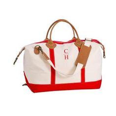 Canvas Weekender Bag - $84.95 at SWOOZIE'S Weekend Duffle Bag, Canvas Weekender Bag, Marley Lilly, Handbag Heaven, Monogram Gifts, Overnight Bag, Weekender Bag, Duffel Bag, Jet Set