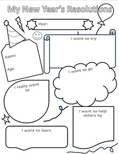 the new year's resolution worksheet for students to practice their writing skills