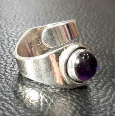 Silver Cuff Ring, Silver Anniversary Gifts, Long Ring, Swirl Ring, Birthday Ring, Amethyst Jewelry, Wide Band Rings, Large Ring, Ring Photos