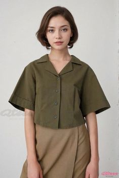 Short Sleeve Shirt-Inspired Cover-Up Fashion Short Sleeve Coat, Short Sleeve Jacket, Layered Fashion, Wear Green, Versatile Outfits, Green Coat, Sleeve Jacket, Fashion Essentials, Lapel Collar