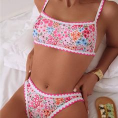 Feel Beautiful And Stylish In Our Swim Collection. Ships In 5-10 Business Days Tags: #Beach #Swimsuit #Bikini #Trianglebikini #Coverup #Vacation #Swim #Sexy #Cute #Bestseller #Poshmark #Sun #Summer #Bikiniset #Set #Trendy Pink Tankini For Summer Beach Party, Summer Floral Print Swimwear For Summer Parties, Pink Printed Tankini For Summer, Floral Print Summer Swimwear For Parties, Floral Print Tankini For Vacation, Summer Floral Print Tankini With Triangle Top, Summer Floral Print Triangle Top Tankini, Beach Season Floral Print Swimwear, Summer Pink Printed Tankini