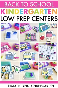 back to school printables for low prep centers