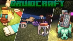 four different minecraft screens, each with an animal