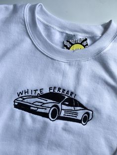 ✰White embroidery will go on black, rust, brown, forest green, and red✰Black embroidery will go on white, tan, sage, yellow, ash grey, pink, and blue ✰UNISEX✰Hand drawn and designed✰Embroidered sweatshirt✰Photo features White Sweatshirt with Black Embroidery White Tee Embroidery, Frank Ocean Merch Outfit, Hoodie With Embroidery, White Embroidered Crew Neck Top, White Short Sleeve Sweatshirt With Logo, Frank Ocean Embroidery, Long Sleeve Tops With Embroidered Text For Streetwear, White Crew Neck Top With Embroidered Graphics, White Top With Embroidered Logo For Streetwear