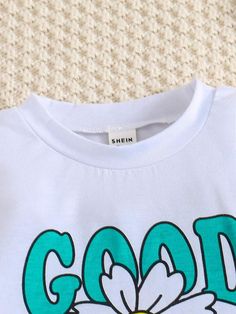 Green Cartoon Print Summer Sets, Green Cartoon Print Sets For Spring, Blue Letter Print Summer Sets, Blue Summer Sets With Letter Print, Summer Blue Sets With Letter Print, Playful Light Blue Cartoon Print Sets, Playful Blue Sets With Letter Print, Playful Blue Letter Print Set, Cute White Set With Letter Print