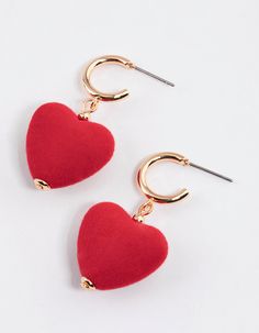 Discover must-have accessories from the Lovisa Curated Collection. Pieces from our Curated Collection are designed with trending motifs and adorable accents, perfect for adding personality to your outfit. Style these Gold Puffy Fuzzy Heart Drop Earrings with matching accessories from our Heart Edit for a lovable finish. | Lovisa Gold Puffy Fuzzy Heart Drop Earrings Heart Edit, Earring Holder, Heart Drop Earrings, Earrings Red, Matching Accessories, Favorite Rings, Outfit Style, You Bag, Ring Necklace