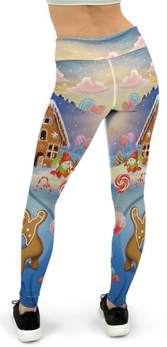 Gingerbread House Yoga Pants High Stretch Casual Leggings, Casual Sweatpants For Pilates, Casual Gym Leggings, Comfortable Casual Yoga Leggings, Casual Comfort Stretch Leggings For Pilates, Casual Yoga Tights, Casual Gym Tights, Casual Activewear Long Pants For Pilates, High Stretch Casual Tights For Pilates