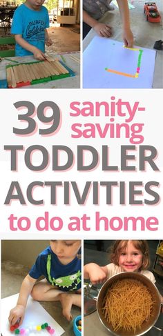 some kids are doing crafts with the text 39 sanitizing toddler activities to do at home