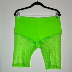 Practically New, Never Worn, Very Cute And Flirty Hot Pants With Built In Shorts. Size Xl With Stretch. Stretch Biker Shorts For Summer, Green Above-knee Bottoms With Built-in Shorts, Green Stretch Summer Bottoms, Green Bottoms With Built-in Shorts Above Knee, Summer Stretch Green Bottoms, Summer Stretch Athletic Shorts Mid-thigh Length, Summer Stretch Athletic Shorts, Mid-thigh Length, Stretch Knee-length Biker Shorts For Summer, Summer Workout Shorts Above Knee