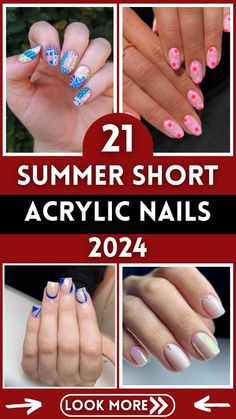 #NailDesign#ShortNails#BeautifulNails#NailPolish#NailFashion#NailObsession#NailLove#NailArtistry#GelNails#AcrylicNails#NailHack#NailManicure#NailSelfie#NailArtDesign#NailArtAddict#NailArtInspiration#SummerNailArt#SummerNailInspo#SummerNailStyle#SummerNailLove#SummerNailInspiration#SummerNailEnvy Summer Nails Idea Short Acrylic Summer, Easy Nail Designs Summer, Nails Collection, Retro Nails, Short Acrylics, Long Nail Designs, Nail Style, Short Acrylic, Summer Acrylic Nails