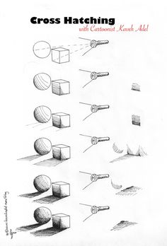 cross hatching with common shapes and tools