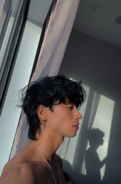 Asian Hair Inspo, Korean Haircut Men, Perm Hair Men, Modern Mullet Haircut, Mullet Haircuts, F Men, Men Haircut Curly Hair, Mullet Haircut