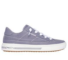 Walk in supportive comfort with a stylish classic wearing Skechers Street Arch Fit Arcade - Arcata. This easy-wearing design features a canvas upper with decorative laces, removable Arch Fit insole and a lightweight cushioned midsole. | Skechers Women's Arch Fit Arcade - Arcata Sneaker | Medium Width | Patented Skechers Arch Fit insole system with podiatrist-certified arch support | Podiatrist-designed shape developed with 20 years of data and 120, 000 unweighted foot scans | Removable insole helps mold to your foot to reduce shock and increase weight dispersion | Crafted with 100% vegan materials | Canvas upper with decorative laces | Lightweight cushioned midsole | Flexible traction outsole | Skechers and Arch Fit Sketchers Arch Support Shoes, Purple Sneakers With Arch Support For Running Errands, Lace-up Sneakers With Arch Support For Errands, Lace-up Walking Sneakers With Arch Support, Sketchers Arch Fit, Los Angeles Street, Skechers Shoes, Skechers Women, Wide Shoes