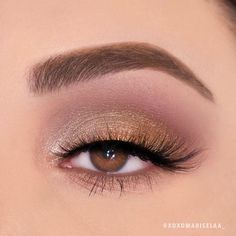 $12.00 Prom Makeup For Brown Eyes, Evening Eye Makeup, Golden Treasure, Wedding Eye Makeup, Wedding Makeup For Brown Eyes, Eye Looks, Gold Eyeshadow, Gold Makeup